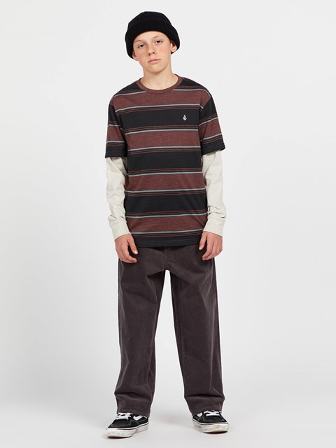 Volcom Bandstone Twofer Long Sleeve Shirt Mahogany | MNR-109843