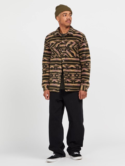 Volcom Bowered Fleece Long Sleeve Jacket Military | TQB-096752