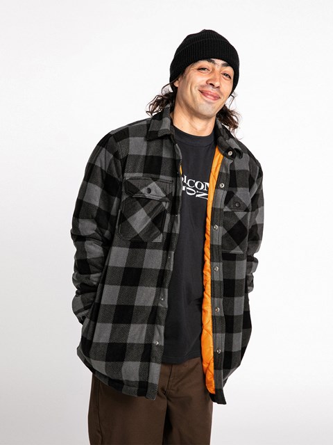 Volcom Bowered Fleece Long Sleeve Shirt Pewter | XSK-539406