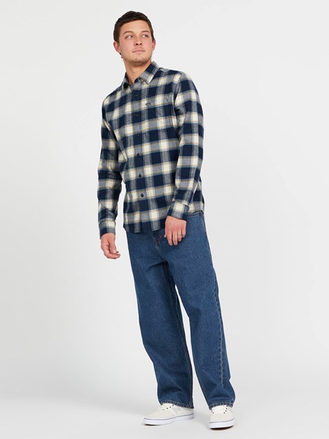 Volcom Caden Plaid Long Sleeve Flannel Azul Marino | BXL-263190