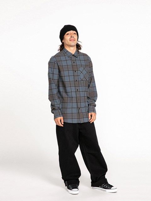 Volcom Caden Plaid Long Sleeve Flannel Azules | RZG-346591