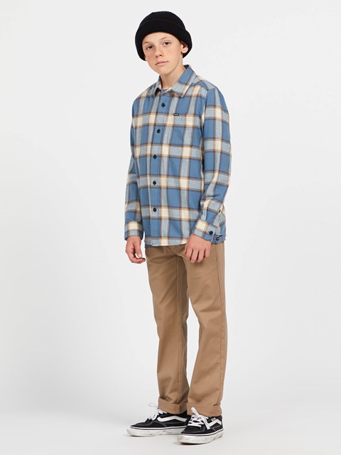 Volcom Caden Plaid Long Sleeve Shirt Azules | XSH-985327