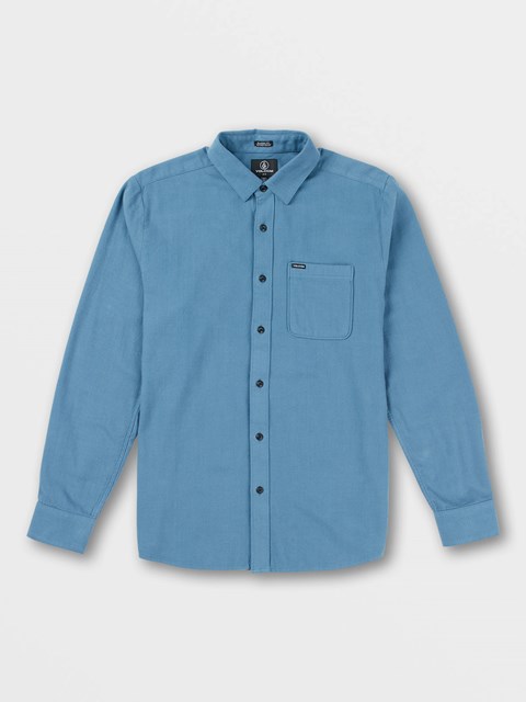 Volcom Caden Solid Long Sleeve Shirt Azules | IQO-453710