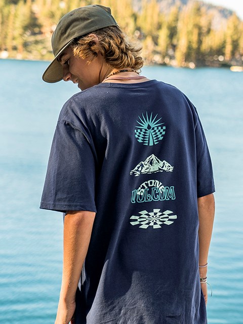 Volcom Chimney Corta Sleeve Tee Azul Marino | VNK-874962