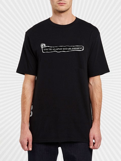 Volcom DIY'D Corta Sleeve Tee Negros | NFE-128306