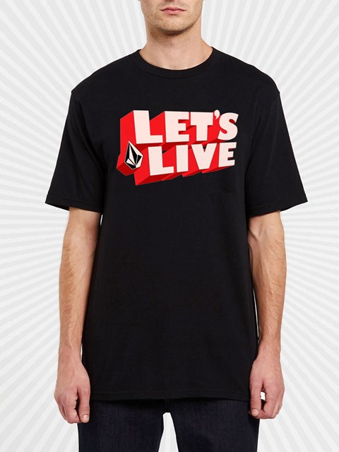 Volcom DIY'D Corta Sleeve Tee Negros | QKG-721349