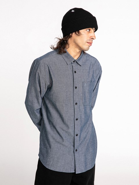Volcom Date Knight Long Sleeve Shirt Azul Marino | WDE-137950