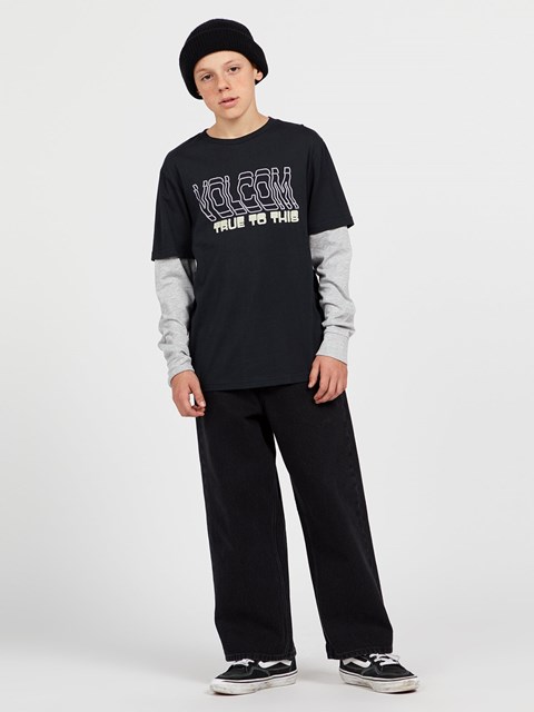 Volcom Doubletake Twofer Long Sleeve Shirt Negros | VBK-206158
