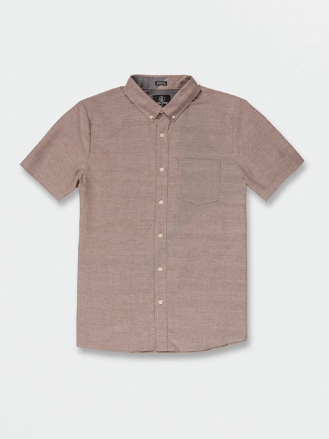 Volcom Everett Oxford Corta Sleeve Shirt Mahogany | OYK-341509