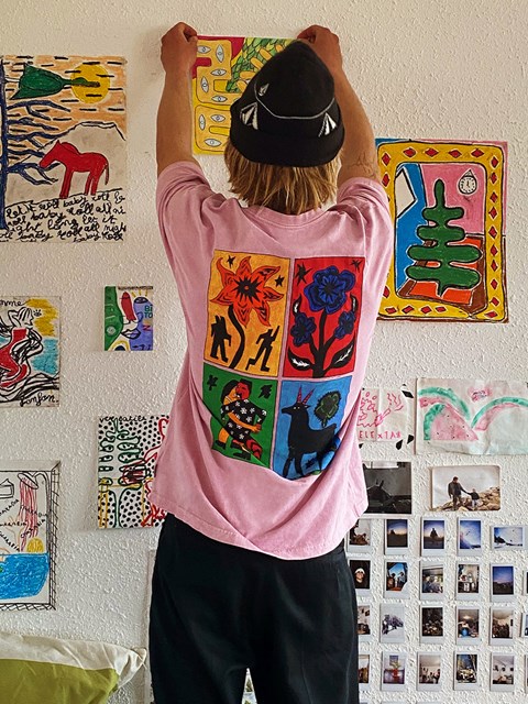 Volcom Featured Artist Bob Mollema Corta Sleeve Tee Rosas | RIV-967102