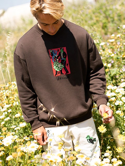 Volcom Featured Artist Bob Mollema Crew Sweatshirt Marrom Oscuro | GAO-763512
