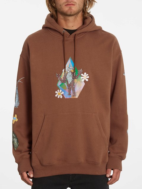 Volcom Featured Artist Chrissie Abbot X French Pullover Hoodie Mocha | XFQ-720316