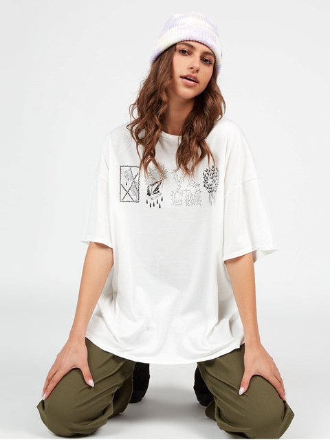 Volcom Featured Artist Vaderetro Corta Sleeve Tee Blancos | EYM-913670