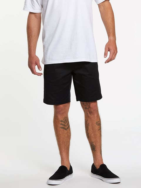 Volcom Frickin Elastic Cintura Shorts Negros | VKY-327109