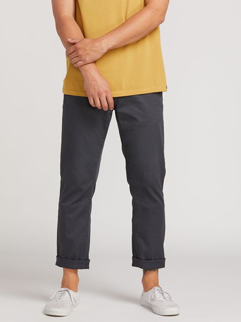 Volcom Frickin Modern Stretch Chino Pants Charcoal | QTO-817950
