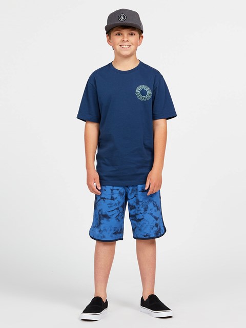 Volcom Glassoff Corta Sleeve Tee Azules | LSB-059128