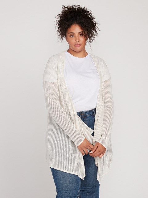 Volcom Go Go Wrap Plus Size Cardigan Oatmeal | QKH-768234
