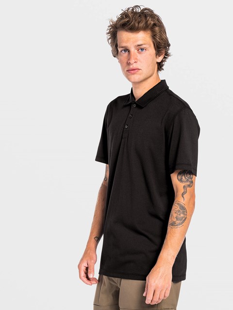 Volcom Hazard Pro Corta Sleeve Polo Negros | KMB-723945