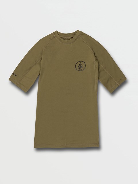 Volcom Lido Solid Corta Sleeve UPF 50 Rashguard Military | GDU-205146