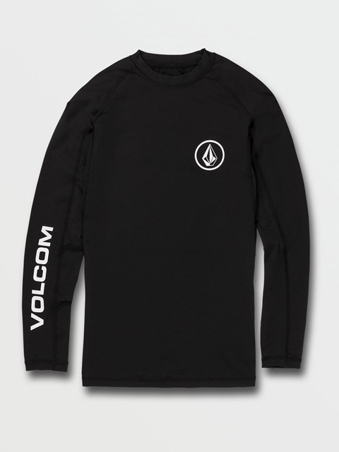 Volcom Lido Solid Long Sleeve UPF 50 Rashguard Negros | OVN-715246