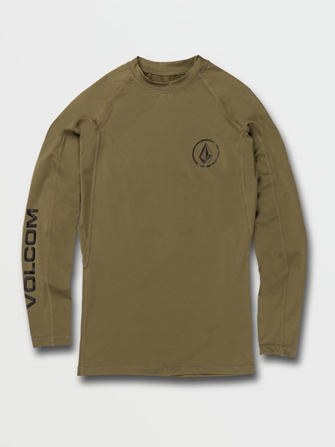 Volcom Lido Solid Long Sleeve UPF 50 Rashguard Military | TZB-602871