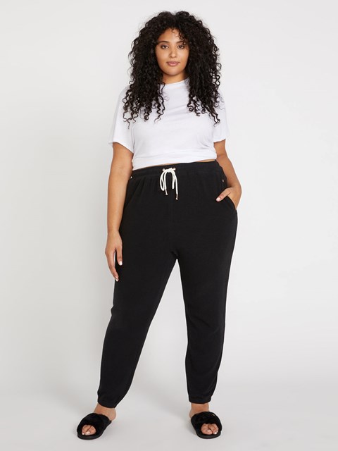 Volcom Lived In Lounge Fleece Pants Plus Size Negros | VIS-287439