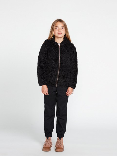 Volcom Lived In Lounge Phuz Zip Up Jacket Negros | QAD-506974