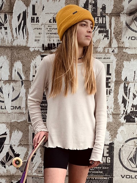 Volcom Lived In Lounge Thermal Long Sleeve Top Bone | MZJ-916074