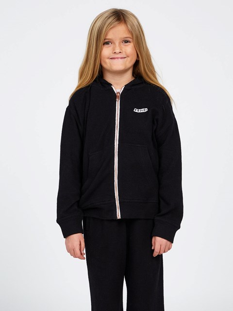 Volcom Lived In Lounge Zip Up Hoodie Negros | WPM-736819
