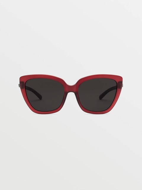 Volcom Milli Sunglasses Matte Trans Pomegranate / Gray | FSR-368924