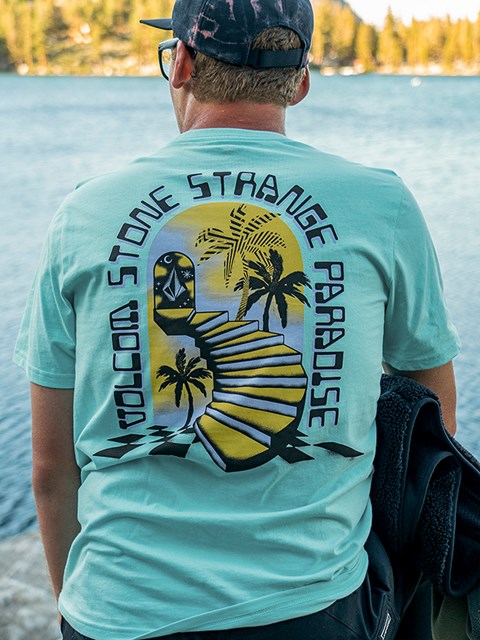 Volcom Mysto Stairs Corta Sleeve Tee Chlorine | JQZ-425108