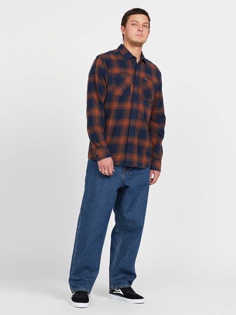 Volcom Netastone Long Sleeve Flannel Azul Marino | TGH-158240