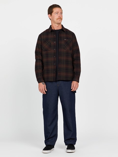 Volcom Overstoned Long Sleeve Flannel Mahogany | NQW-935768