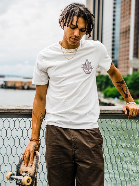 Volcom Perennial Farm To Yarn Corta Sleeve Tee Blancos | PFJ-601247
