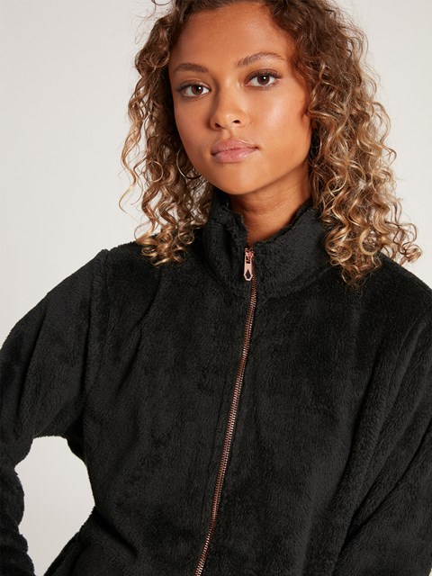Volcom Pheelin Phuzzy Zip Up Jacket Negros | CYU-936475