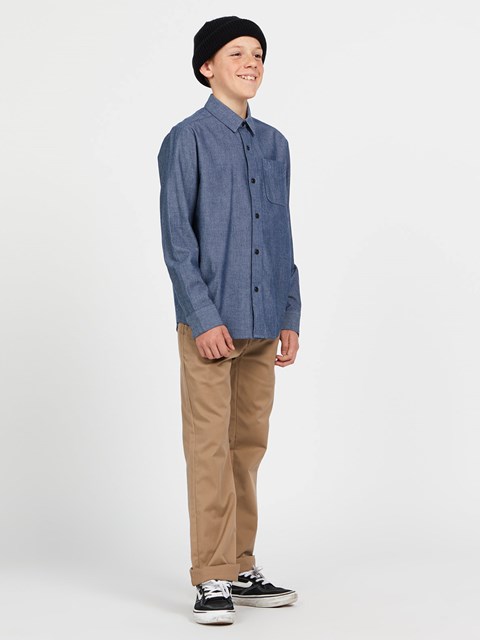 Volcom Play Date Knight Long Sleeve Shirt Azul Marino | UAI-160972