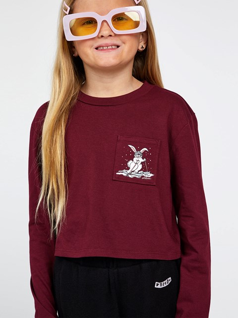 Volcom Pocket Dial Long Sleeve Tee Vino | SAY-342618