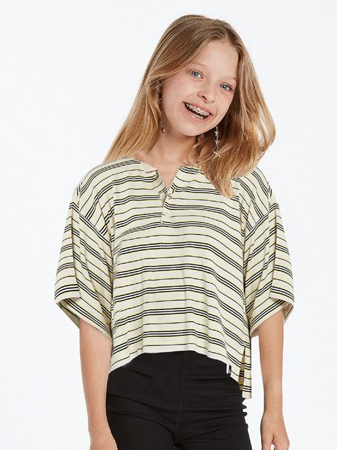 Volcom Popztone Corta Sleeve Polo Bone | CBW-108792