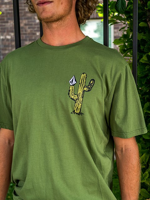 Volcom Prickly Farm To Yarn Corta Sleeve Tee Mossstone | TWG-275041