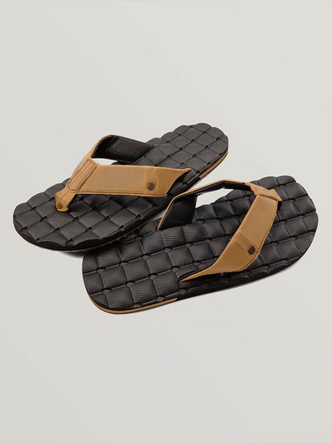 Volcom Recliner Cuero Sandals Marrom | XDI-435102