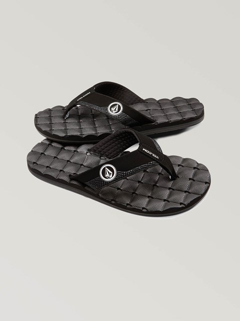 Volcom Recliner Sandal Negros Blancos | SOT-692048