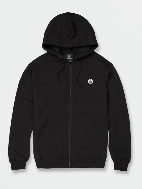 Volcom Single Stone Zip Fleece Hoodie Negros | BDQ-084532