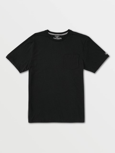 Volcom Solid Corta Sleeve Pocket Tee Negros | QJI-570269