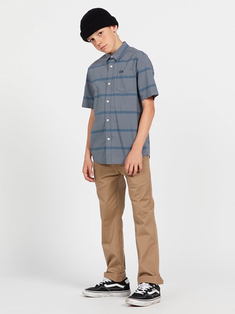 Volcom Stone Stagger Corta Sleeve Shirt Pewter | DWX-564791