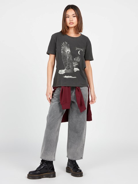 Volcom Truly Ringer Corta Sleeve Tee Negros | RBY-590128