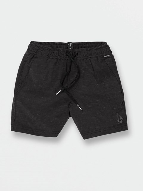 Volcom Understoned Elastic Cintura Híbrido Shorts Negros | JPK-352679