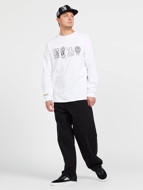 Volcom Vaderetro Featured Artist Long Sleeve Tee Blancos | FYR-912638