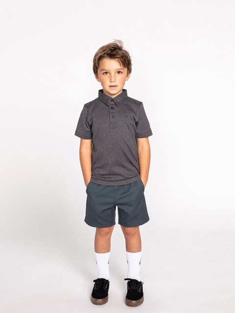 Volcom Wowzer Corta Sleeve Polo Stealth | CLG-827341